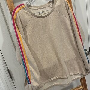 Torrid Beige Top with Multicolor Stripes